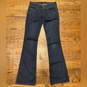 Hudson Dark Blue High Rise Flare Jeans, size 25